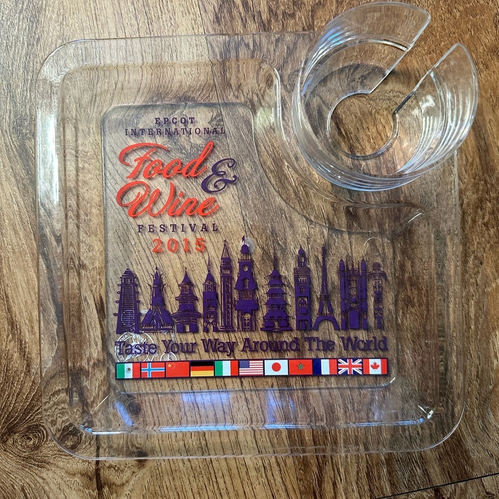 2015 Epcot Food & Wine Drink/Snack Appetizer Tray. EUC